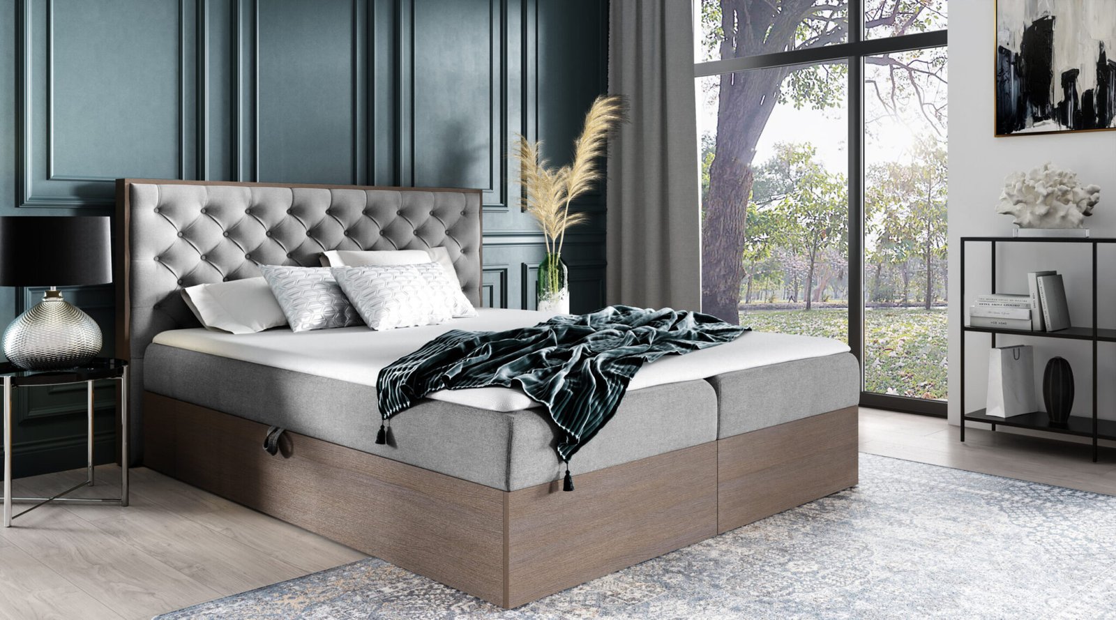 Wood 3 tamni hrast boxspring 140,160,180x200cm - Slika 3