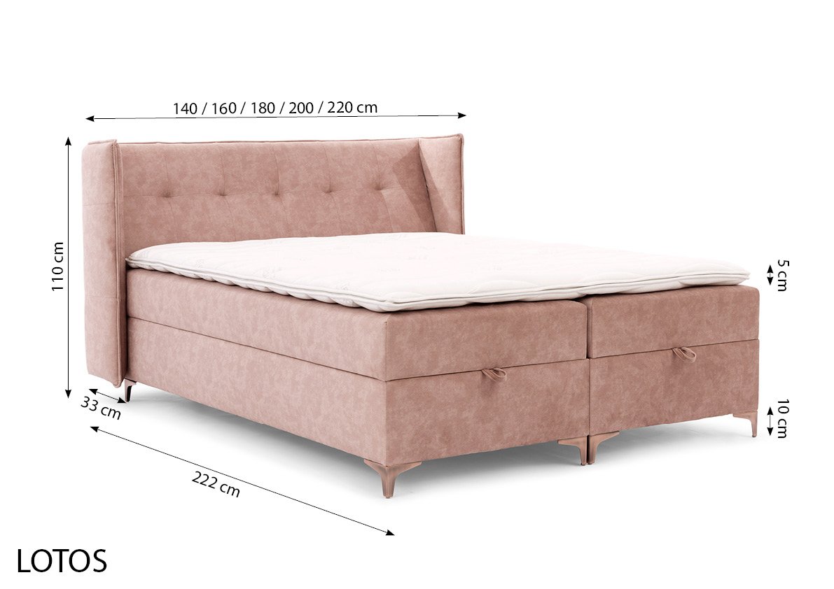 Lotos boxspring s dzepicastim jezgrima 140,160,180x200cm - Slika 7