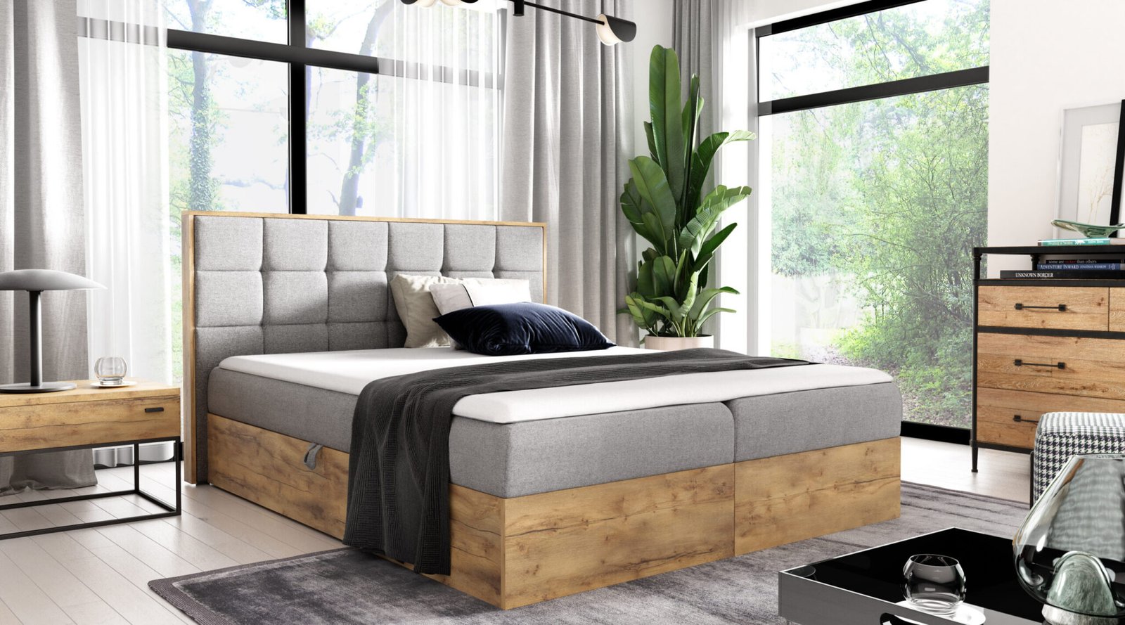 Wood 1 hrast lancelot boxspring 140,160,180x200cm - Slika 2