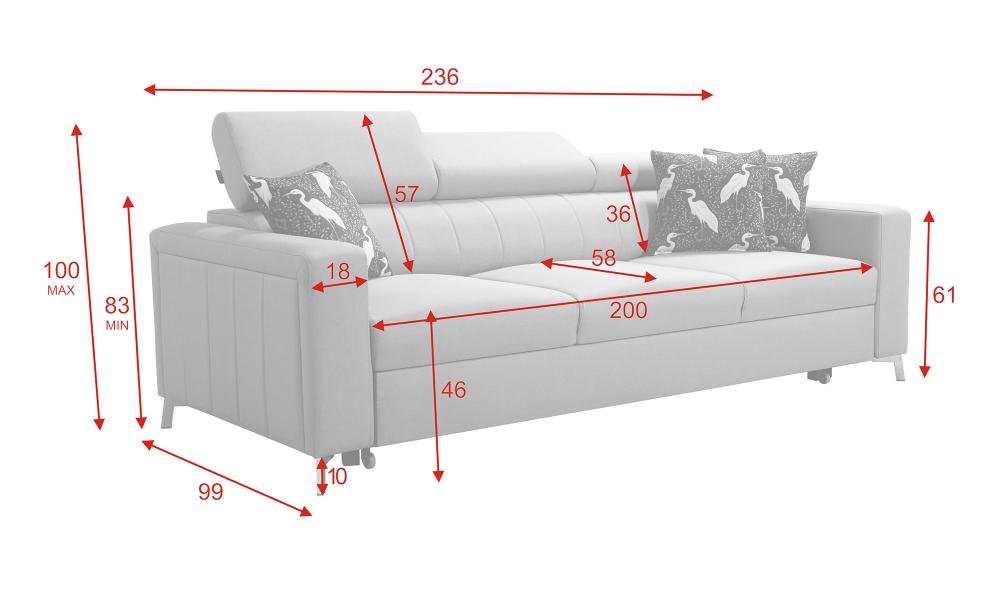 BL trosjed 236 X 99 cm - Slika 11