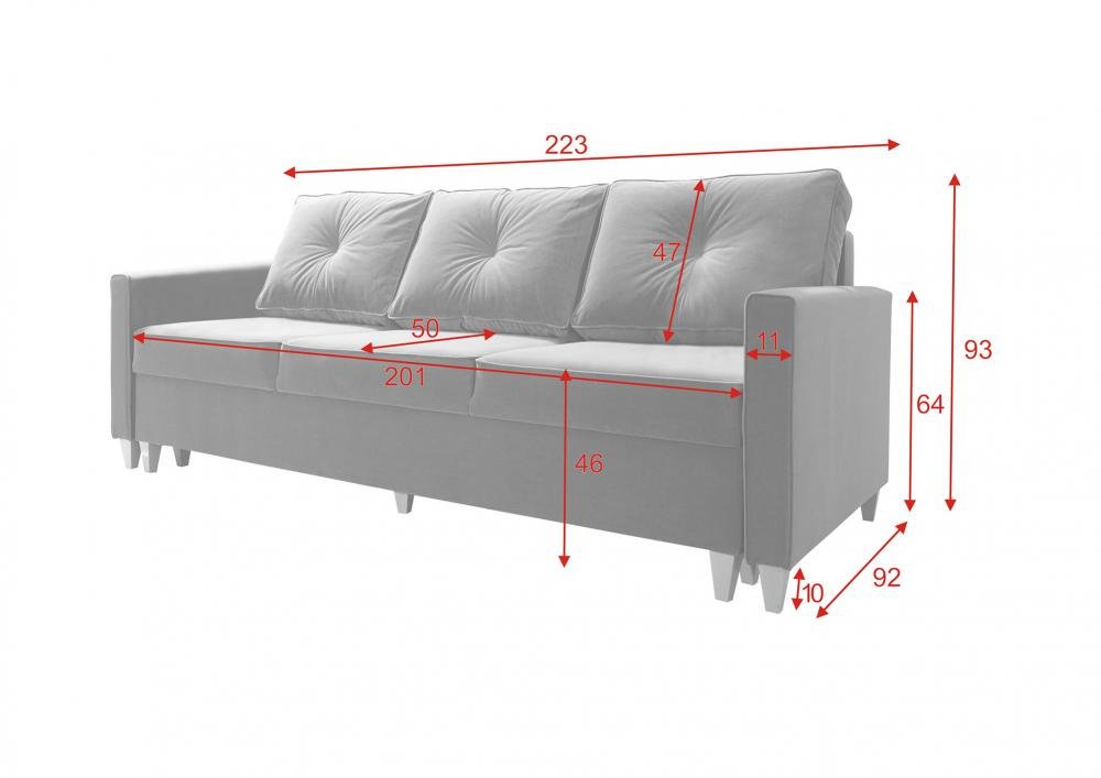 Braga trosjed 223cm - Slika 4