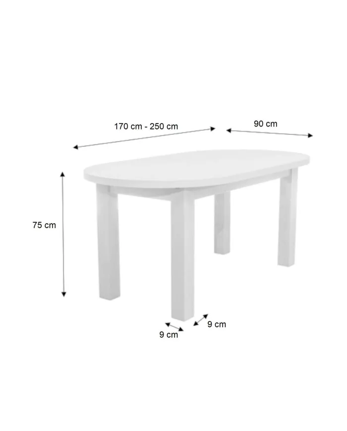STL5 stol na razvlacenje 90x170/250cm - Slika 2